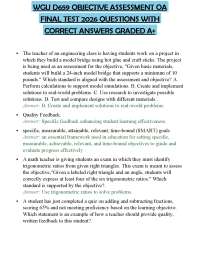 WGU D659 OBJECTIVE ASSESSMENT OA FINAL TEST 2026 QUESTIONS WITH CORRECT ANSWERS GRADED A+