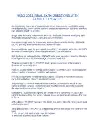 NRSG 3011 FINAL EXAM QUESTIONS WITH CORRECT ANSWERS.