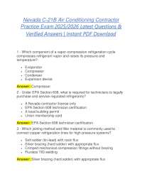 Nevada C-21B Air Conditioning Contractor Practice Exam 2025/2026 Latest Questions & Verifi