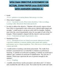 WGU D659 OBJECTIVE ASSESSMENT OA ACTUAL EXAM PAPER 2026 QUESTIONS WITH ANSWERS GRADED A+