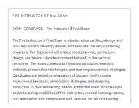 FIRE INSTRUCTOR 3 FINAL EXAM ACTUAL EXAM ALL QUESTIONS AND CORRECT ANSWERS LATEST UPDATE T