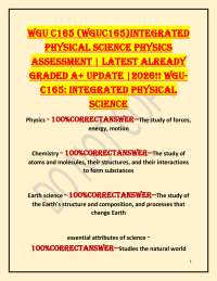 WGU C165 (wguc165)Integrated Physical Science Physics Assessment | Latest Already Graded A