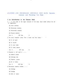 Anatomy and Physiology OpenStax Test Bank PDF 2026 | Complete Chapter Questions & Answers