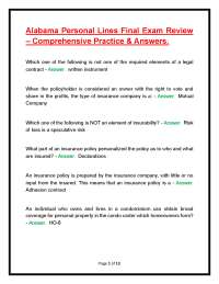 Alabama Personal Lines Final Exam Review – Comprehensive Practice & Answers.