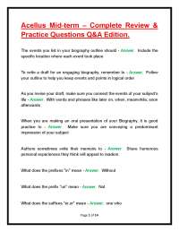 Acellus Mid-term – Complete Review & Practice Questions Q&A Edition.
