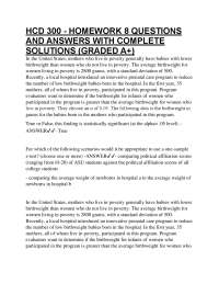 HCD 300 - HOMEWORK 8 QUESTIONS AND ANSWERS WITH COMPLETE SOLUTIONS (GRADED A+)