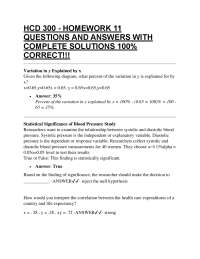 HCD 300 - HOMEWORK 11 QUESTIONS AND ANSWERS WITH COMPLETE SOLUTIONS 100% CORRECT!!!