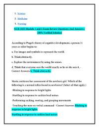 NUR 1023 Module 1 and 2 Exam Review Questions And Answers / 100% Verified Solution