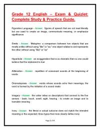 Grade 12 English – Exam & Quizlet: Complete Study & Practice Guide.