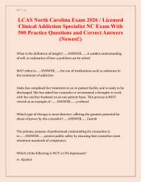 LCAS North Carolina Exam 2026 – 500 Practice Questions & Correct Answers (Licensed Clinica