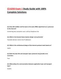 CS 6250 Exam 1 Study Guide with 100% Complete Solutions