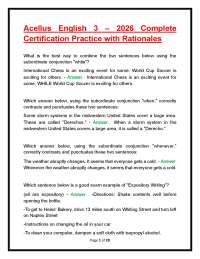 Acellus English 3 – 2026 Complete Certification Practice with Rationales