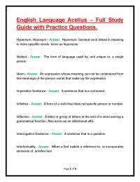 English Language Acellus – Full Study Guide with Practice Questions.