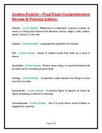 Acellus English – Final Exam Comprehensive Review & Practice Edition.