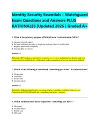 Identity Security Essentials – Watchguard Exam Questions and Answers PLUS RATIONALES |Up