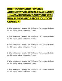 INTB TWO HUNDRED PRACTICE ASSESSMENT TWO ACTUAL EXAMINATION 2026 COMPREHENSIVE QUESTIONS W