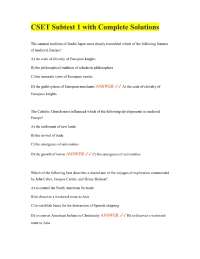 CSET Subtest 1 with Complete Solutions