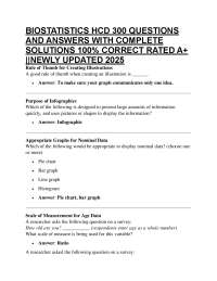 BIOSTATISTICS HCD 300 QUESTIONS AND ANSWERS WITH COMPLETE SOLUTIONS 100% CORRECT RATED A