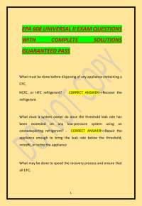 EPA 608 UNIVERSAL II EXAM QUESTIONS WITH COMPLETE SOLUTIONS GUARANTEED PASS