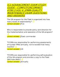 IC2 ADVANCEMENT EXAM STUDY GUIDE - COMFLTFORCOMINST 4790.3 VOL V, JFMM-QUALITY MAINTENANCE