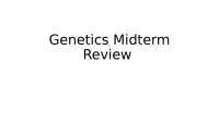 Review of Genetics Cloning Topics