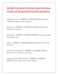 NGWA General Drilling Exam Review Guide 2026 questions with answers