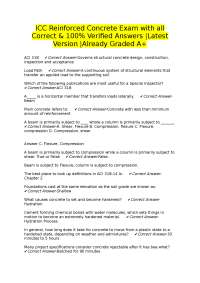 ICC Reinforced Concrete Exam with all Correct & 100% Verified Answers |Latest Version |Alr