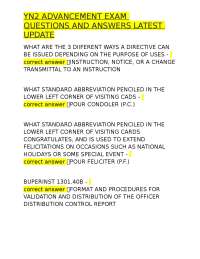 YN2 ADVANCEMENT EXAM QUESTIONS AND ANSWERS LATEST UPDATE
