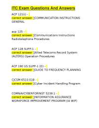 ITC Exam Questions And Answers