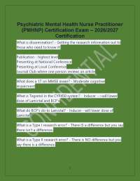 Psychiatric Mental Health Nurse Practitioner (PMHNP) Certification Exam – 2026/2027 Certif