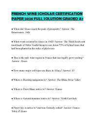FRENCH WINE SCHOLAR CERTIFICATION PAPER 2026 FULL SOLUTION GRADED A+