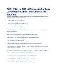 ACSM CPT Exam 2025–2026 Accurate Real Exam Questions and Verified Correct Answers