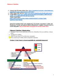 Pulmonary embolis notes