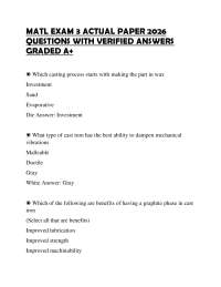 MATL EXAM 3 ACTUAL PAPER 2026 QUESTIONS WITH VERIFIED ANSWERS GRADED A+