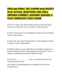 SPCE 680 FINAL TEST PAPER 2026 EIGHTY PLUS ACTUAL QUESTIONS AND WELL DEFINED CORRECT ANSWE