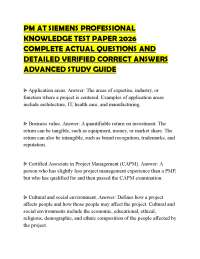 PM AT SIEMENS PROFESSIONAL KNOWLEDGE TEST PAPER 2026 COMPLETE ACTUAL QUESTIONS AND DETAILE