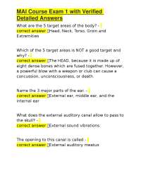 MAI Course Exam 1 with Verified Detailed Answers
