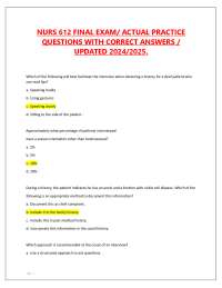 NURS 612 Final Exam Actual Practice Questions 2024-2025 | Advanced Health Assessment