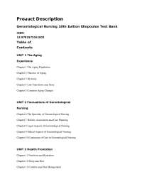 Test Bank for Gerontological Nursing 10th Ed by Eileen Eliopoulos 2026
