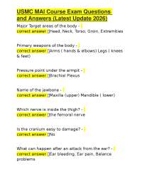 USMC MAI Course Exam Questions and Answers (Latest Update 2026)