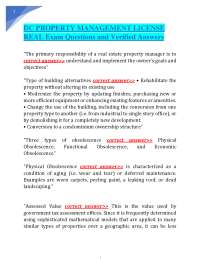 DC PROPERTY MANAGEMENT LICENSE REAL Exam Questions and Verified Answers