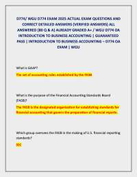 WGU D774 Introduction to Business Accounting Exam 2025 – 80 Verified Questions with Detail
