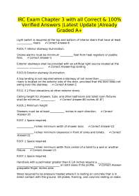 IRC Exam Chapter 3 with all Correct & 100% Verified Answers |Latest Update |Already Graded