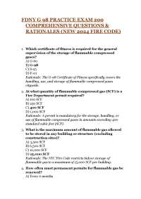 FDNY G 98 PRACTICE EXAM 200 COMPREHENSIVE QUESTIONS & RATIONALES (NEW 2024 FIRE CODE)