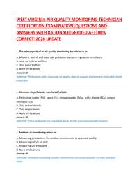 WEST VIRGINIA AGRICULTURAL PESTICIDE DEALER CERTIFICATION EXAM |QUESTIONS AND ANSWERS WI