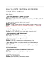 X-Ray Machine Circuits and Generators Chapter 8 PDF 2025/ 2026 Complete Answers with Ratio