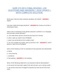 HUM 370 WCU FINAL REVIEW 130 QUESTIONS AND ANSWERS 2026 UPDATE WITH COMPLETE SOLUTION