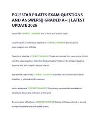 Polestar Pilates Exam Questions and Correct Answers PDF | Pilates Certification Practice T