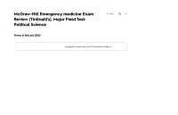 McGraw-Hill Emergency Medicine Exam Review (Tintinalli's) Major Field Test Political Scien