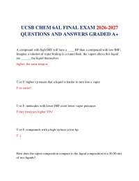 UCSB CHEM 6AL FINAL EXAM 2026-2027 QUESTIONS AND ANSWERS GRADED A+